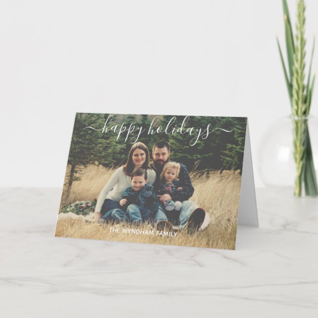 Carte Typographie de Noël Élégante Ajouter votre photo T (Devant)