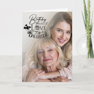 Carte Typographie de photo d'anniversaire de fille moder