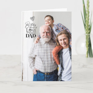 Carte Typographie de photo d'anniversaire de papa minima