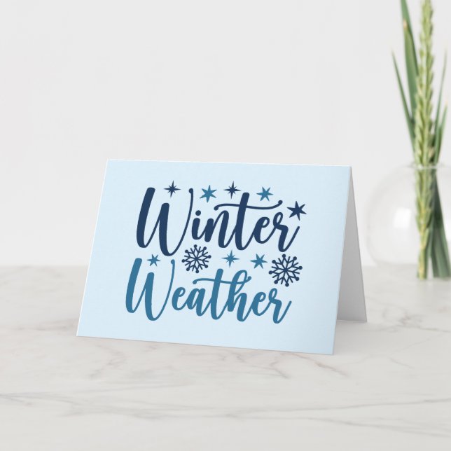 Carte Typographie de vacances enneigées - Météo hivernal (Devant)