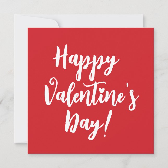 Carte typographie Heureuse Sainte-Valentin rouge moderne (Devant)