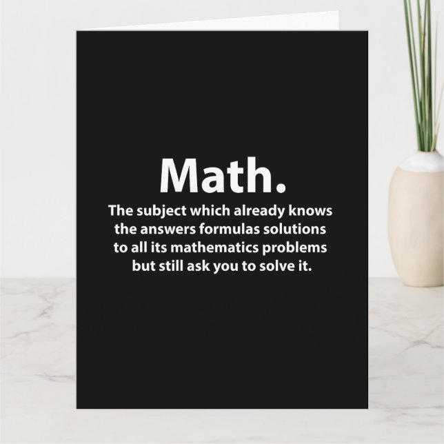 Carte Typographie mathématique Salutation mathématique a (Devant)