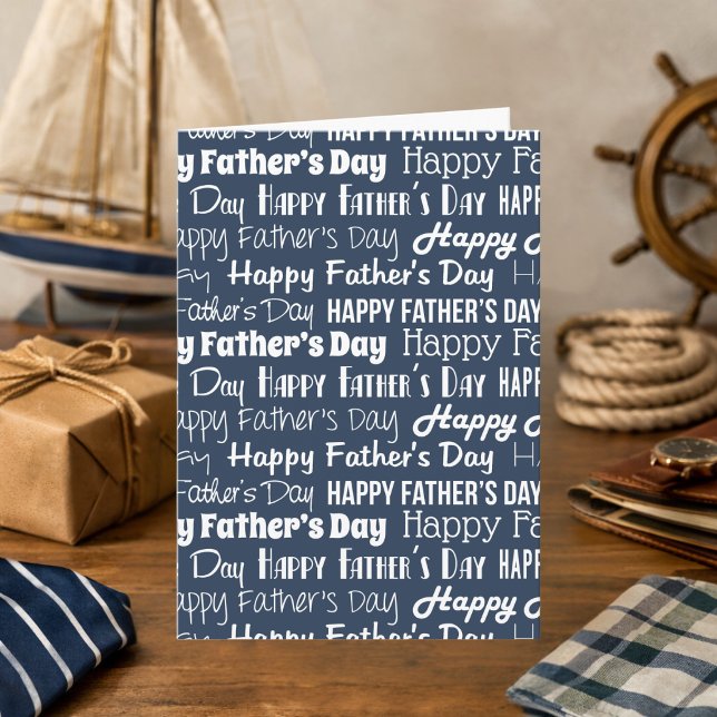 Carte Typographie moderne bleu marine blanc pour la fête (Créateur téléchargé)