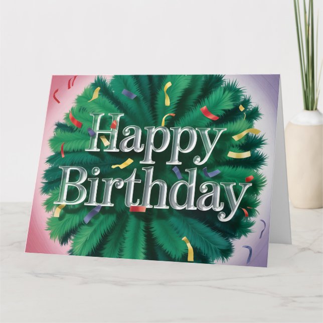 Carte Typographie Moderne Joyeux Anniversaire Brillante (Devant)