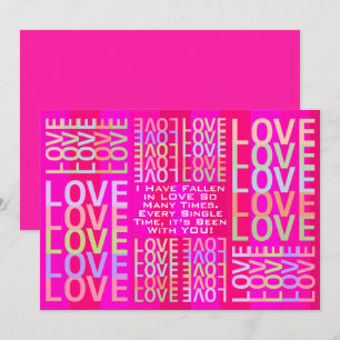 Carte Typographie moderne personnalisée couleur "AMOUR"