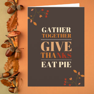 Carte Typographie moderne Thanksgiving