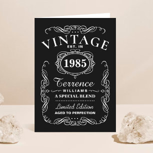 Carte Typographie noir & blanc tendance Anniversaire