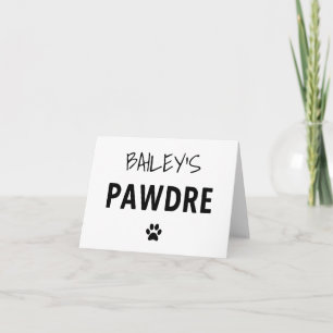 Carte Typographie Pawdre personnalisée Chien papa Nouvea