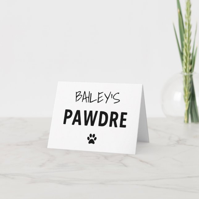 Carte Typographie Pawdre personnalisée Chien papa Nouvea (Devant)