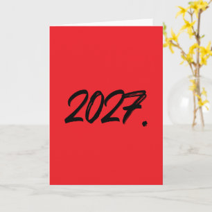 Carte Typographie Pinceau Encre Peinture Année 2027
