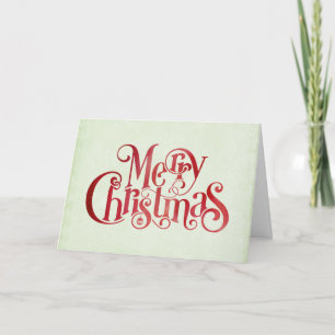 Carte Typographie rouge de Noël Police festive