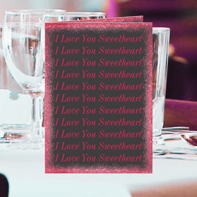 Carte Typographie rouge noire Style moderne Valentines J (Créateur téléchargé)