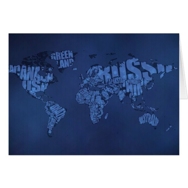 Carte typographique du monde (foncée) (Devant horizontal)