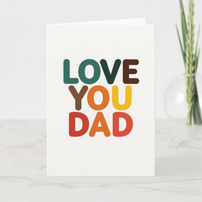 Carte typographique "Je t'aime Papa" (Devant)