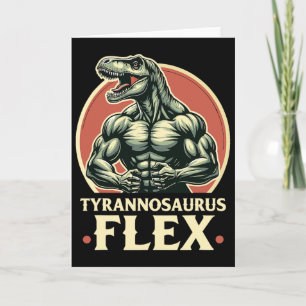 Carte Tyrannosaure culturiste drôle Flex Gym T-rex Din