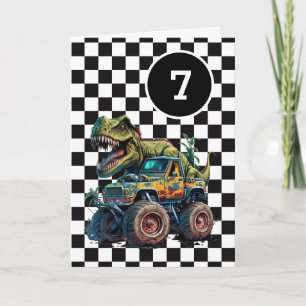 Carte Tyrannosaurus Rex Monster Truck 7e anniversaire