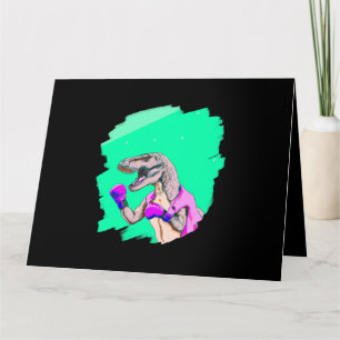 Carte Tyrannosaurus Rex T Rex Cool de boxe Dinosaure drô