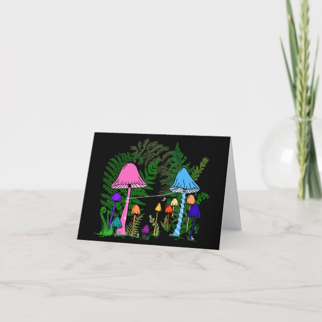 Carte Tyrolienne Champignons Colorés (Devant)