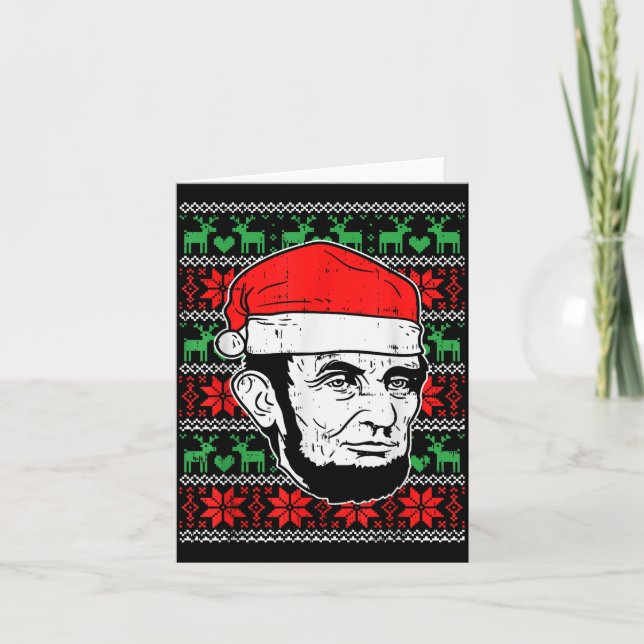 Carte Ugly Christmas Abe Shirt Abraham Lincoln Santa Pat (Devant)