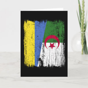 Carte Ukraine Algérie Drapeau Demi Ukrainien Algérien Hé