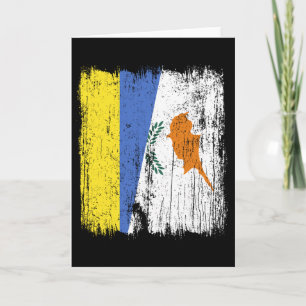 Carte Ukraine Chypre Demi-drapeau Héritage ukrainien chy