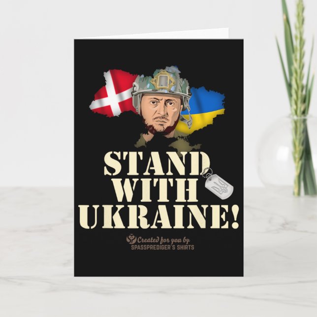 Carte Ukraine Danemark Drapeaux Slogan Soutenez l'Ukrain (Devant)