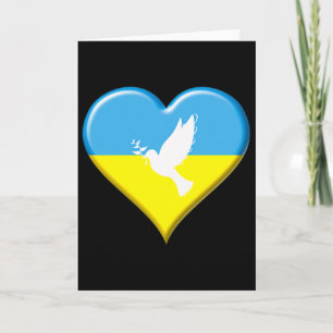 Carte Ukraine Drapeau Ukrainien Cœur Colombe de la Paix