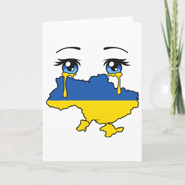 Carte Ukraine Flag Crying Tears For Ukraine 1  (Devant)