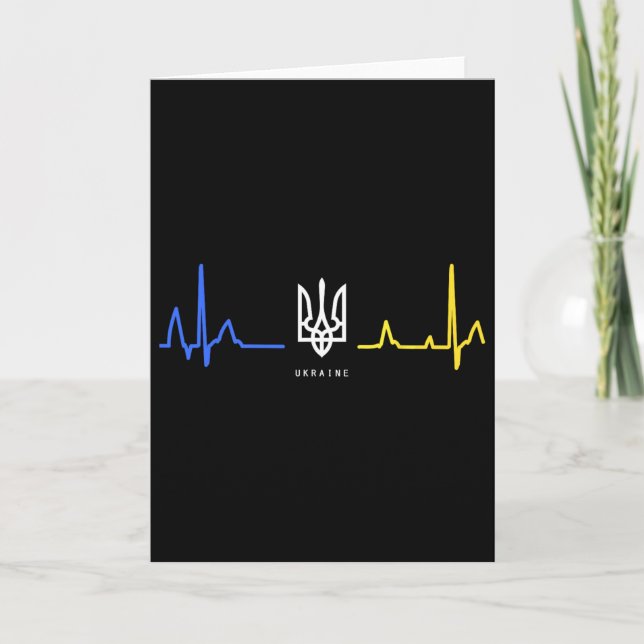 Carte Ukraine Tryzub Drapeau Ukrainien Trident Zelensky  (Devant)