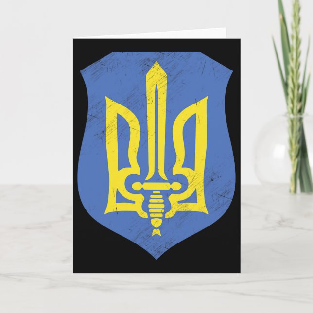 Carte Ukraine Ukrainiens Ukrainien Kiev Trysub Drapeau 6 (Devant)