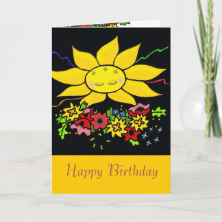 Carte Ukrainien Folk Art Sun Joyeux anniversaire
