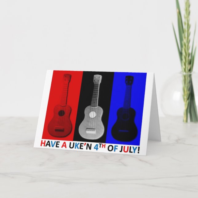 Carte Ukulélé 4 juillet (Devant)