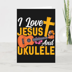 Carte Ukulele Hawaïen Uke Jésus Foi Chrétien J'Aime 