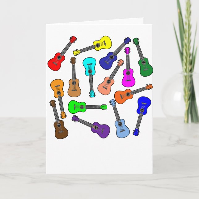 Carte Ukuleles Colorés (Devant)