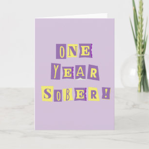 Carte « Un an de sobriété » avec enveloppe ~ 5x7 "