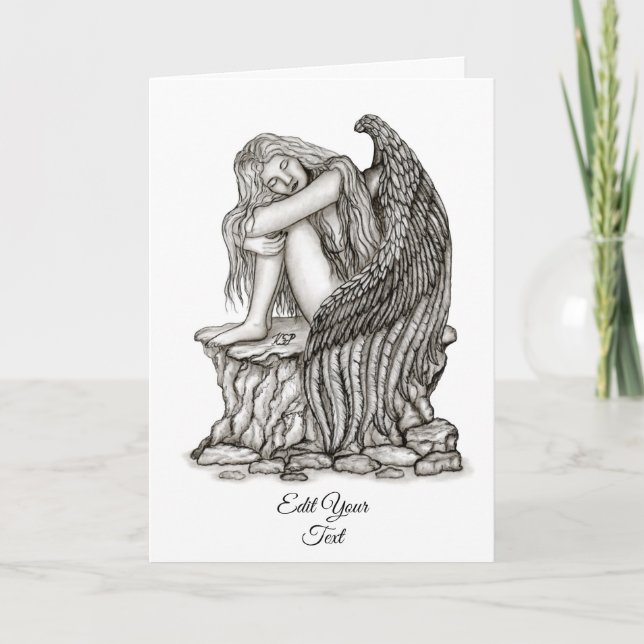 Carte Un ange endormi sur la pierre (Devant)