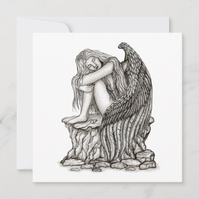 Carte Un ange endormi sur la pierre (Devant)