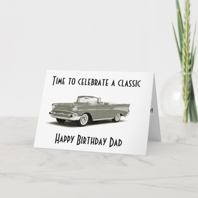 CARTE UN ANNIVERSAIRE CLASSIQUE À UN "DAD CLASSIQUE*** (Devant)