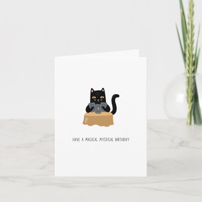 Carte Un anniversaire de chat magique mystique (Devant)