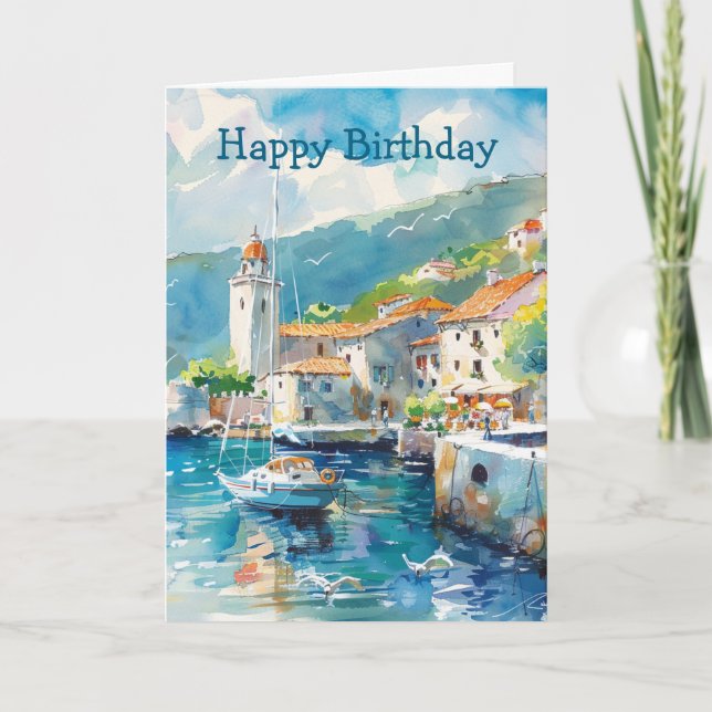 Carte Un anniversaire de port maritime (Devant)