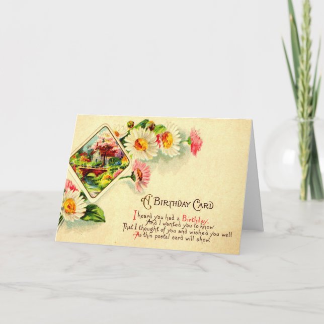 Carte Un Anniversaire Désiré 1910 Vintage (Devant)