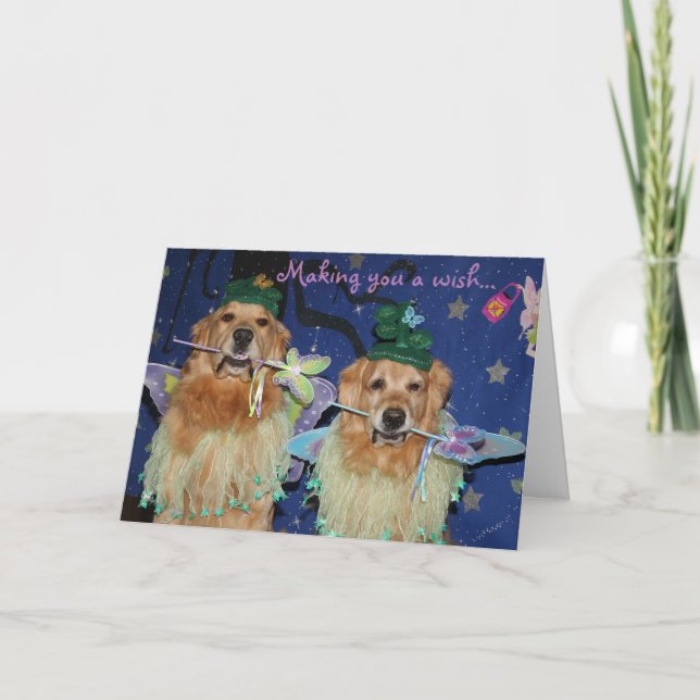 Carte Un anniversaire d'or féerique (Devant)