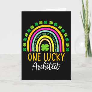 Carte Un architecte chanceux Saint Patrick jour trèfles