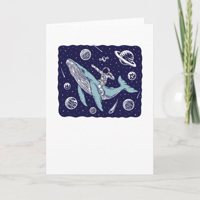 Carte Un astronaute chevauchant une baleine (Devant)