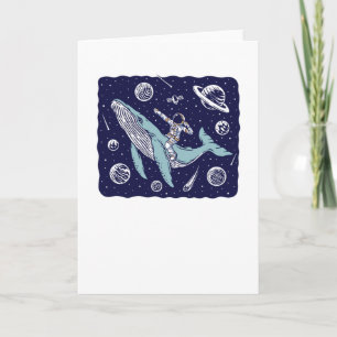 Carte Un astronaute chevauchant une baleine