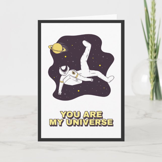 Carte Un astronaute dans l'espace Cosmique Saint Valenti (Devant)