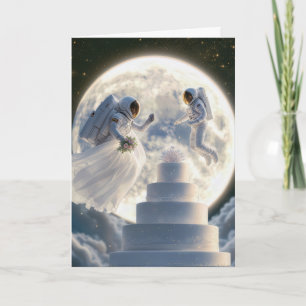 Carte Un astronaute mariage pour les jeunes mariés au cl