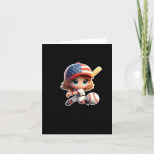 Carte Un Autocollant De Sport De Baseball De Fille Migno