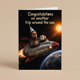 Carte Un autre tour du soleil Funny Birthday