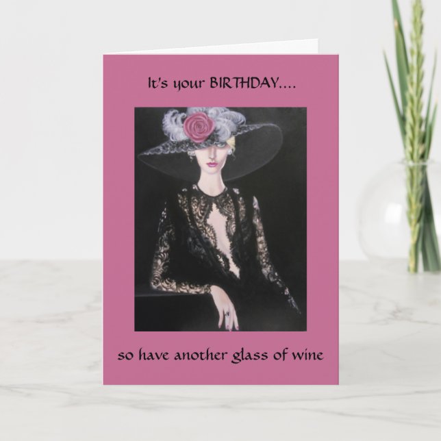 Carte Un autre verre de vin/carte d'anniversaire (Devant)